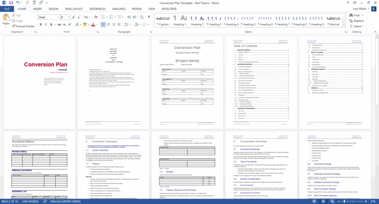 Conversion Plan Template (SDLC) – Software Development Templates, Forms ...