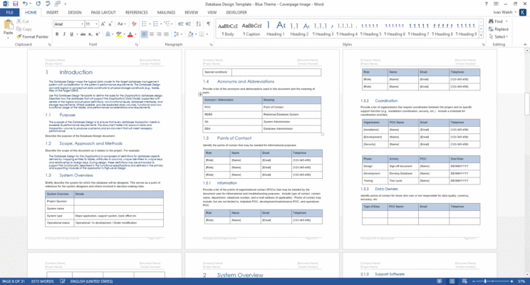 Database Design Document template (SDLC) – Software Development ...