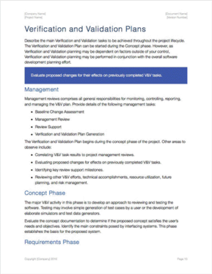 Verification And Validation Plan Template (SDLC) – Software Development ...