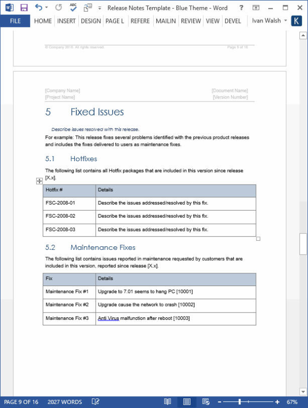 Release Notes Template – Software Development Templates, Forms & Checklists